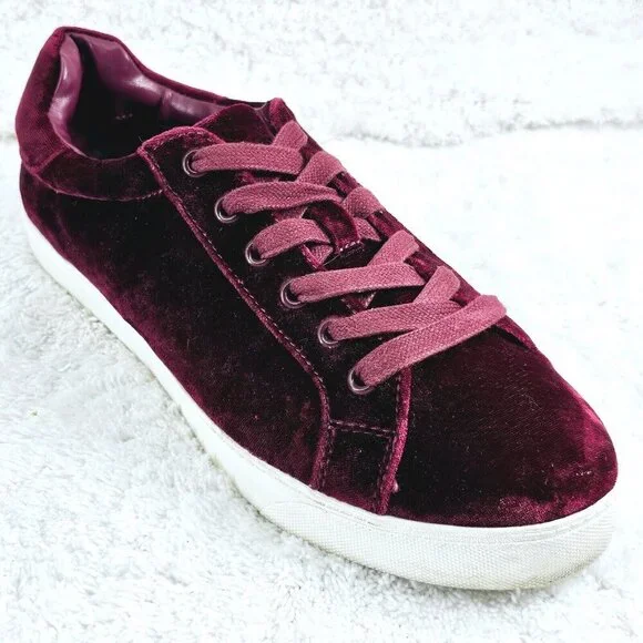 CIRCUS SAM EDELMAN Burgundy Red Velvet Caprice Sneakers Shoes Size 9 - Picture 9 of 10